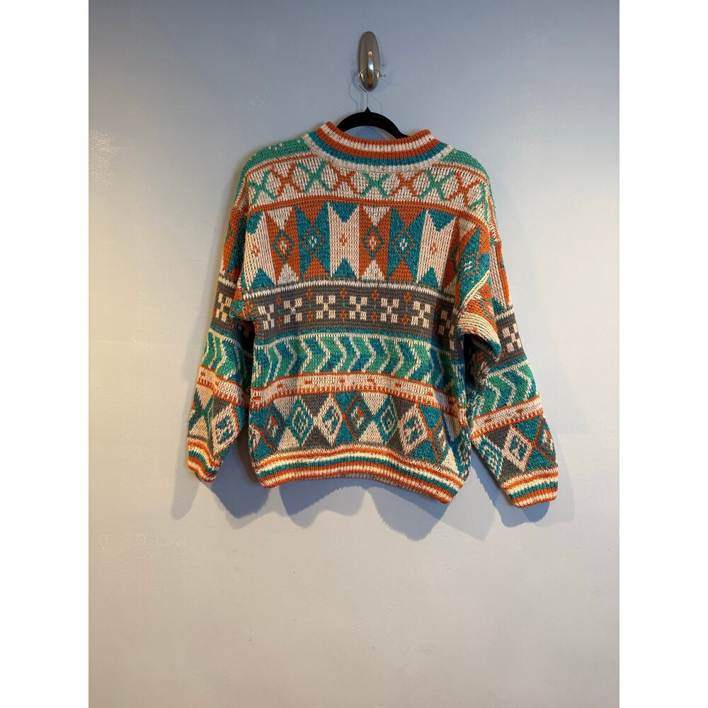 Fabrizio Vintage Wool Blend Sweater Size M Southwestern Aztec Pattern